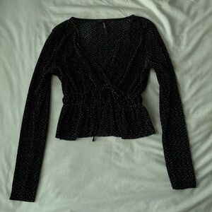 Dynamite Black Polka Dot Top